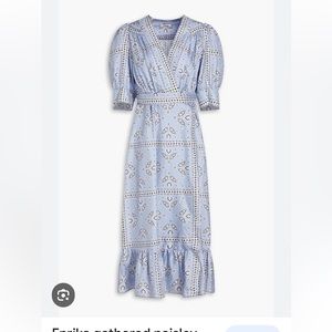 Blue silk dress